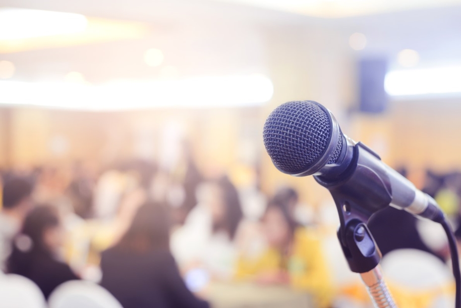 Microphone at a podium